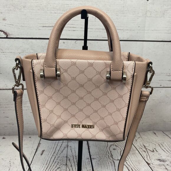 Steve Madden Fashion Pink Rosr Square Bag Women Shoulder Handbag Mini Logo - Picture 2 of 13